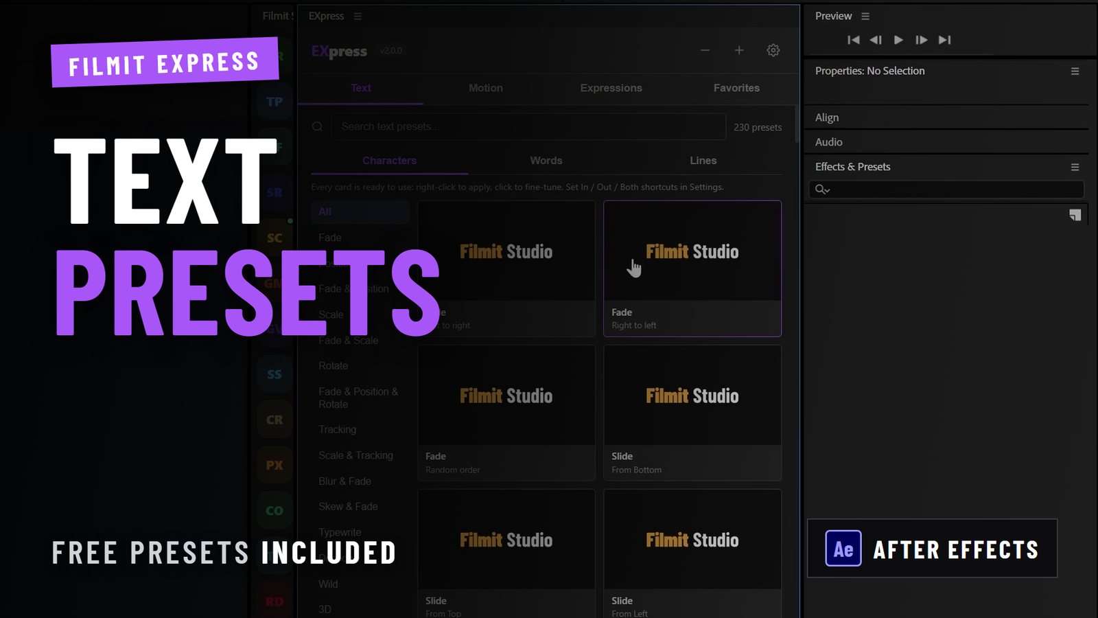 Text Animation Presets for After Effects That Stay Editable