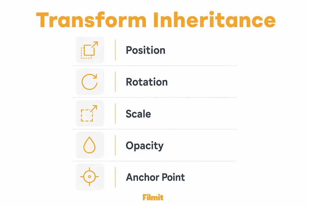 Infographic showing transform properties inheritance hierarchy