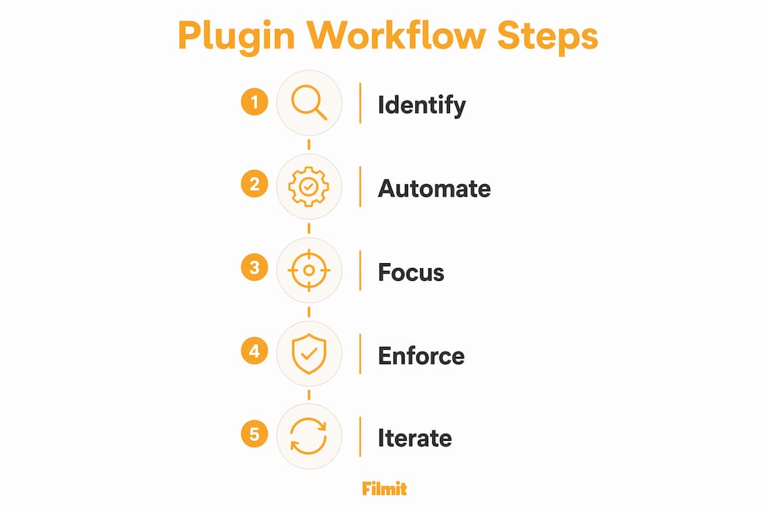Infographic illustrating plugin workflow steps