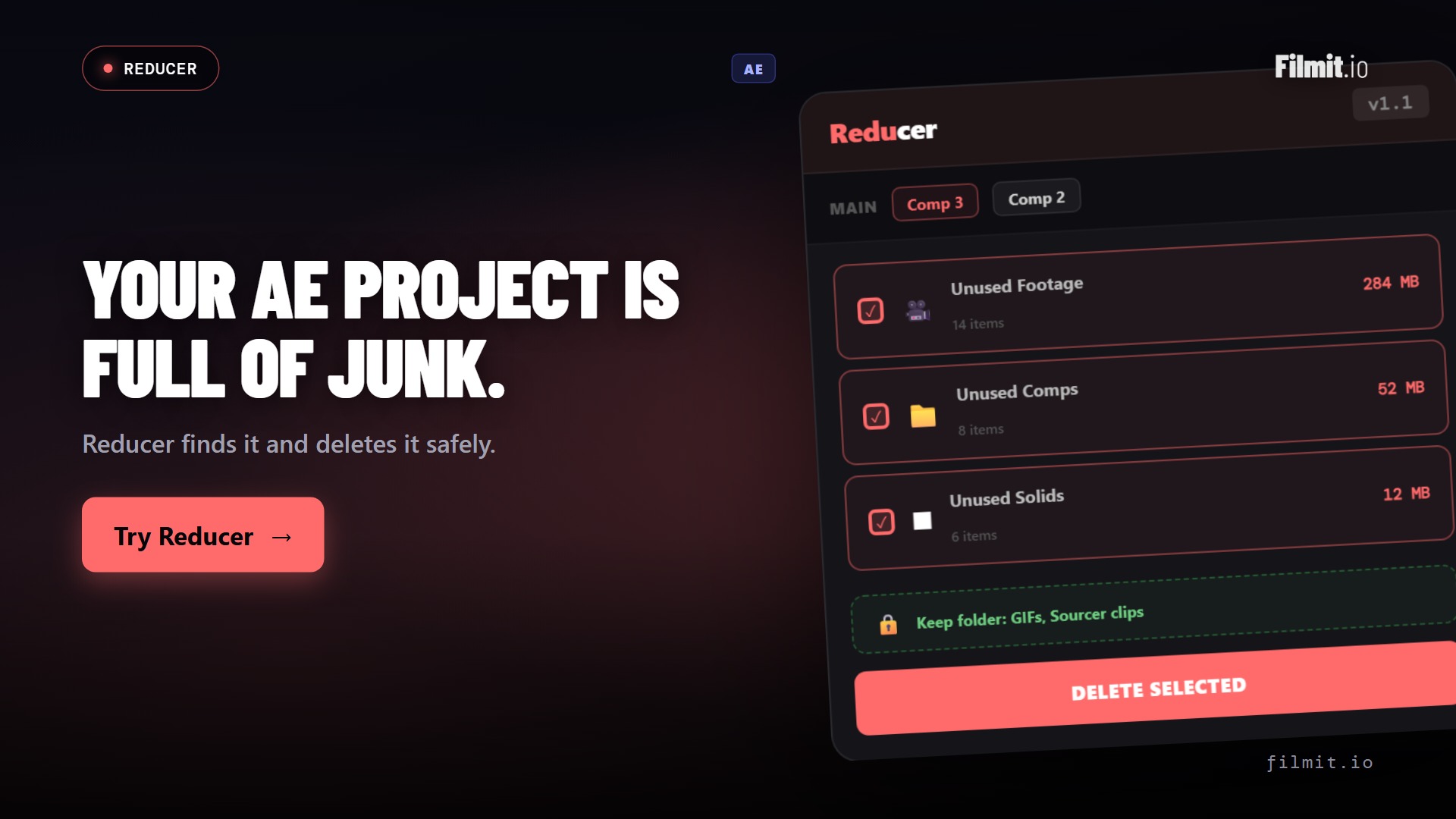 Reducer Demo: Safely Delete Unused Footage, Comps, and Solids in After Effects