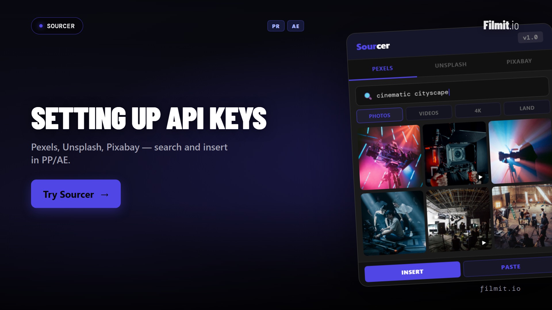 How to Set Up Your Sourcer API Keys (Pexels, Unsplash, Pixabay)