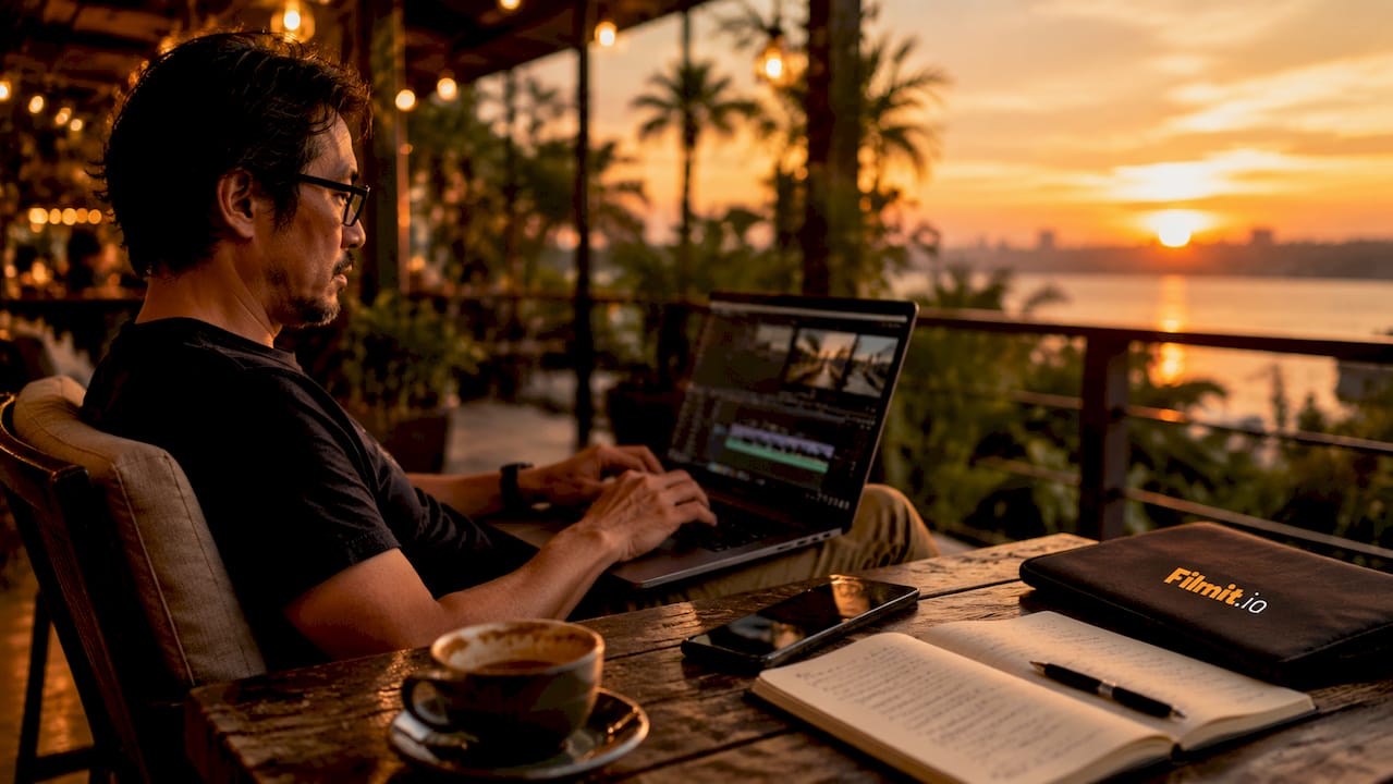 Video editor selecting transition types